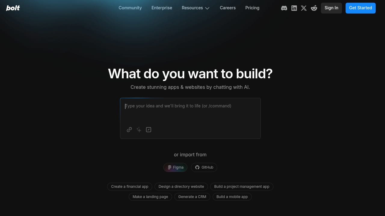 Bolt.new screenshot