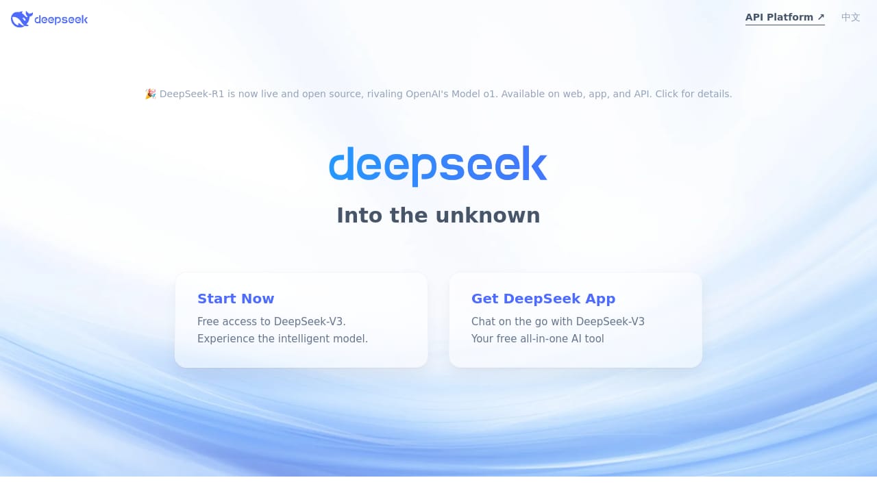 DeepSeek demo screenshot