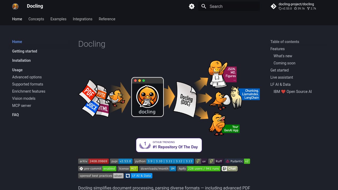 Docling screenshot