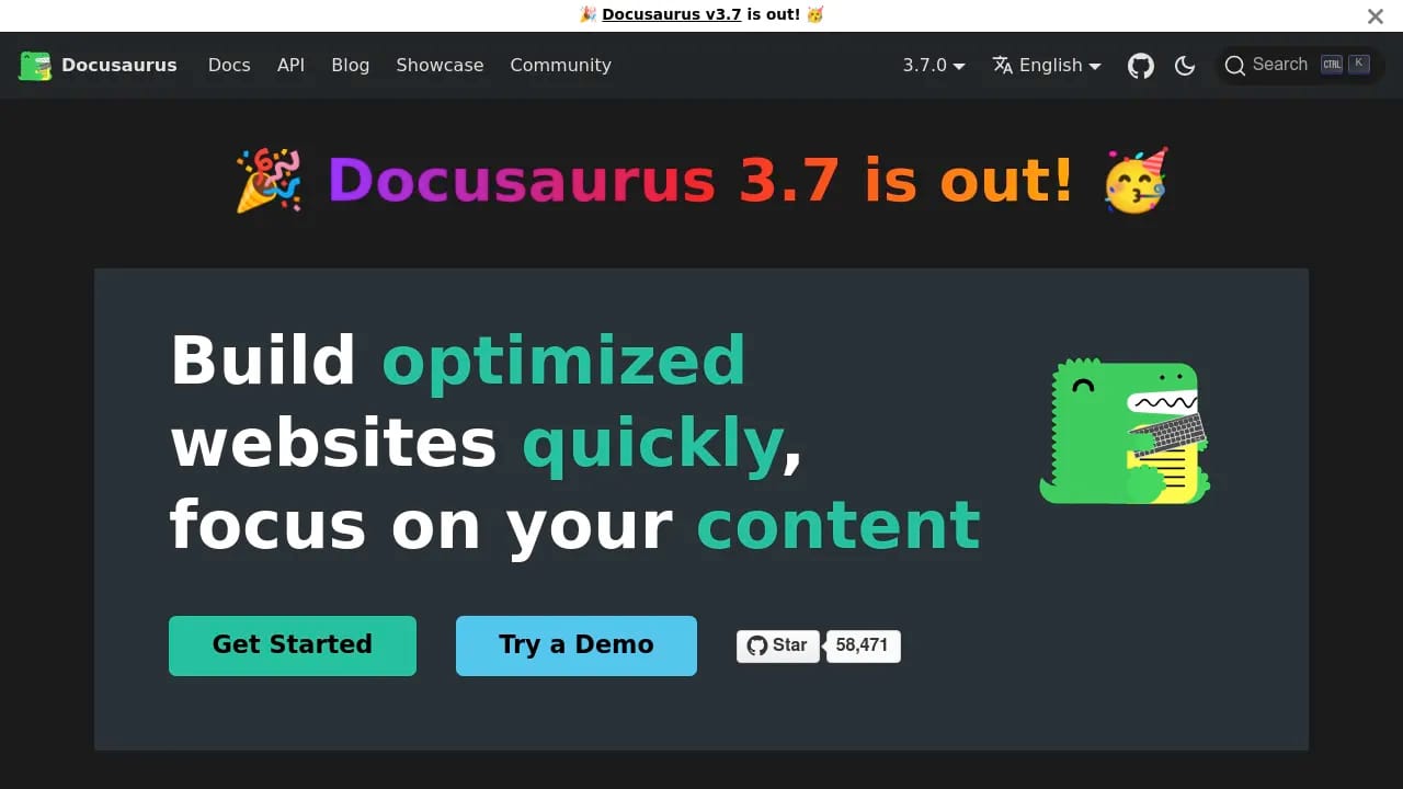 Docusaurus demo screenshot