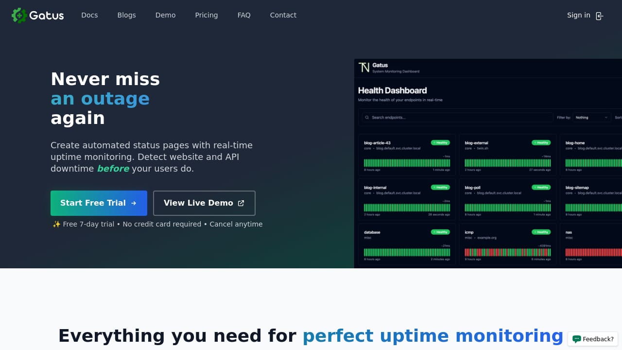 Gatus screenshot