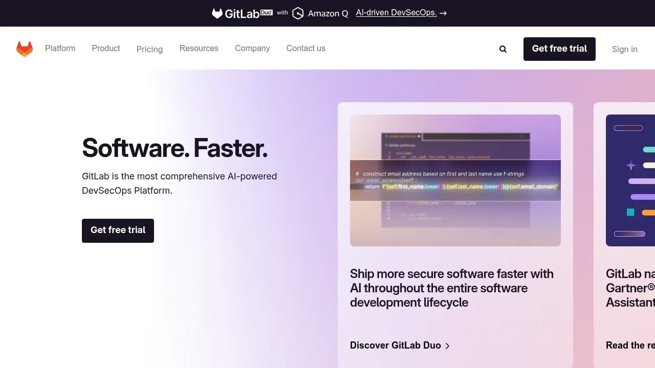 Gitlab demo screenshot