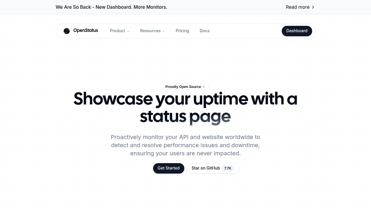 OpenStatus screenshot