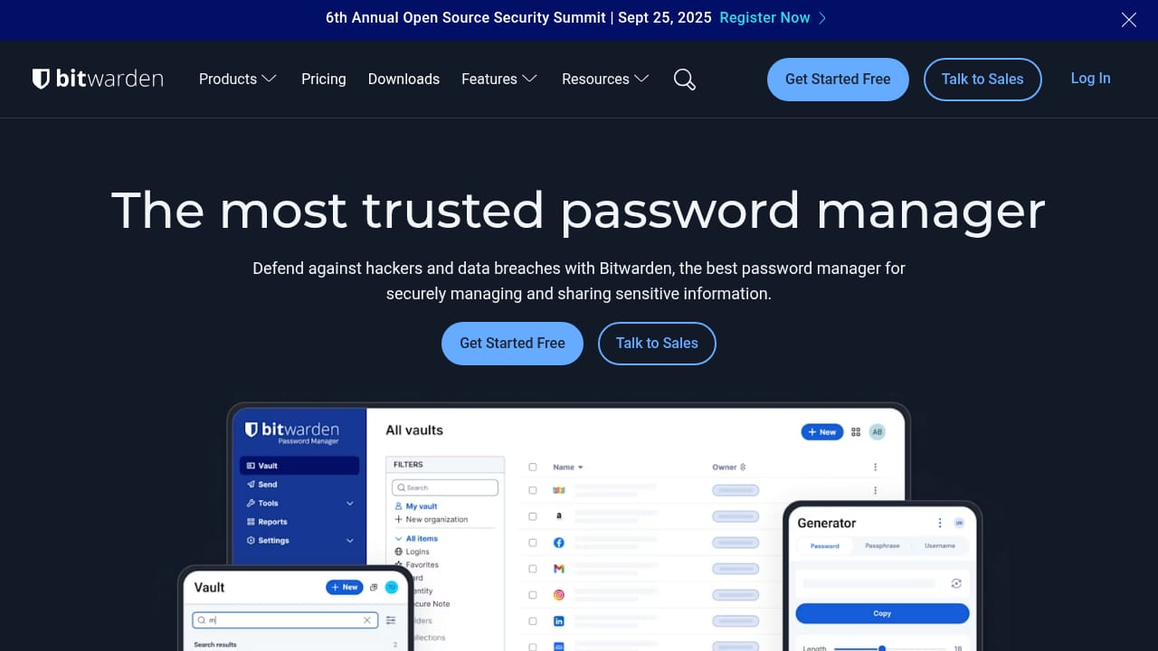 Bitwarden demo screenshot