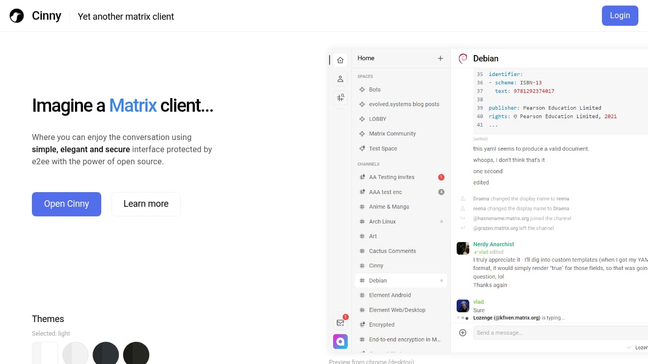 Cinny demo screenshot